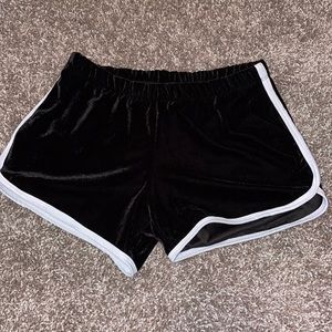 Black velvet shorts